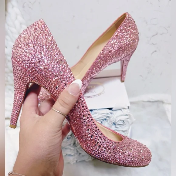 Authentic Christian Louboutin Fifi 100mm Pink Crystal Pumps / Heels - Picture 11 of 13
